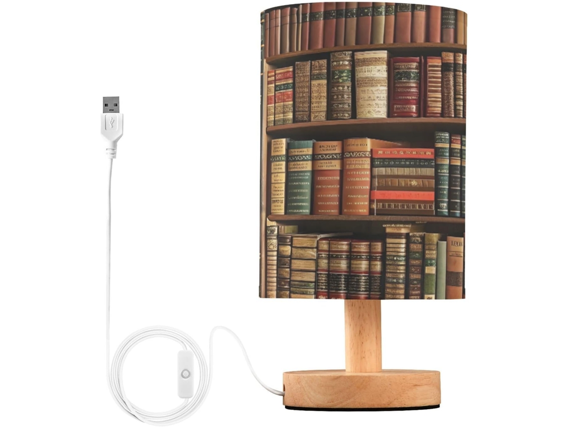 Abajur De Cabeceira Vintage Para Quarto, Abajur De Cabeceira Led, Luminária De Leitura Com Portas Usb E Cúpula Tecido