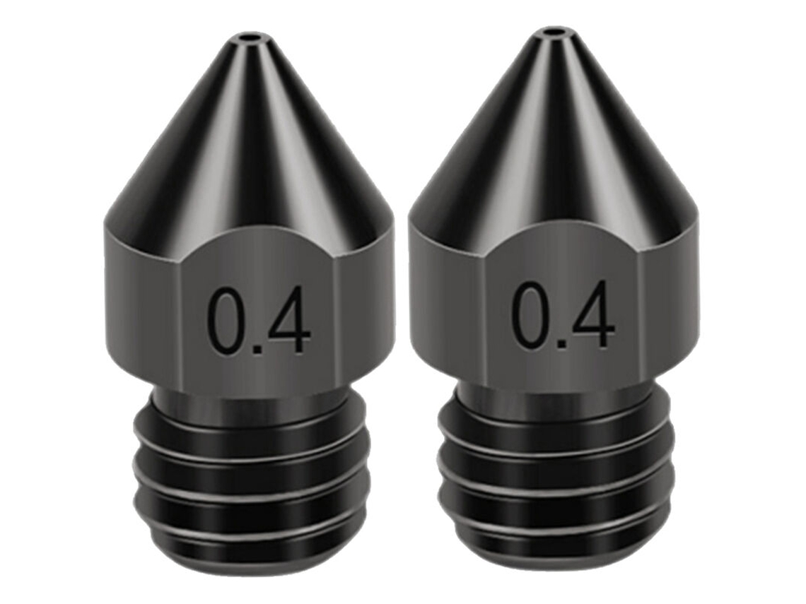 Conjunto De 2 Bicos De Aço Endurecido Mk8 Para Impressora 3d, 1, 75/ 0,4 Mm, Compatíveis Com Ender 3/v2/pro