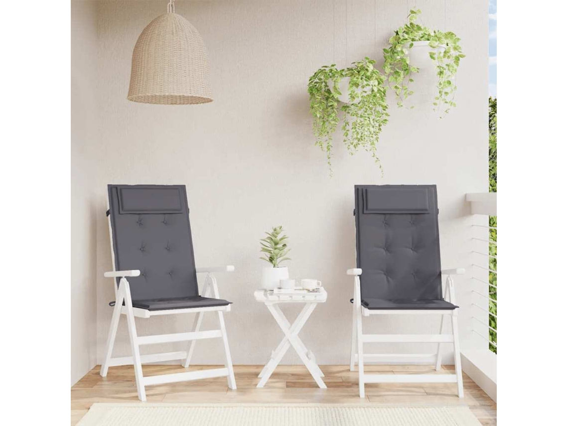 Vidaxl Almofadões P/ Cadeira Encosto Alto 2pcs Tecido Oxford Antracite