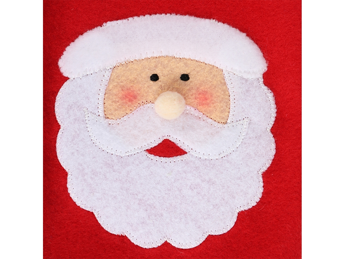 Capa para Garrafa de Vinho Natal Mini Papai Noel Porta Talheres Decor Mesa Festas