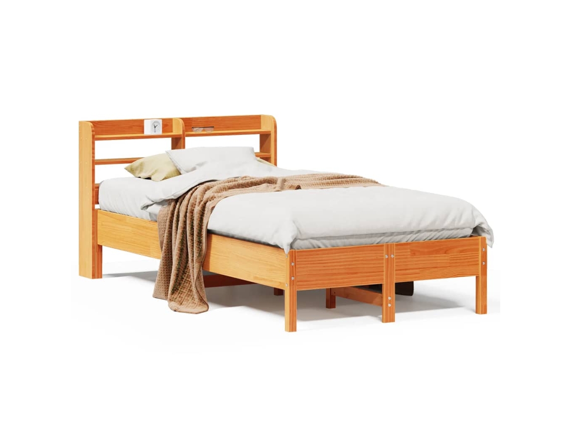 Bed Frame, Bed Frames Vidaxl Marrom Madeira De Pinho (120 X 200 Cm)