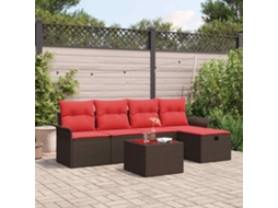 Vidaxl Conjunto De Sofá De Jardim 6 Unid. Rattan Sintético