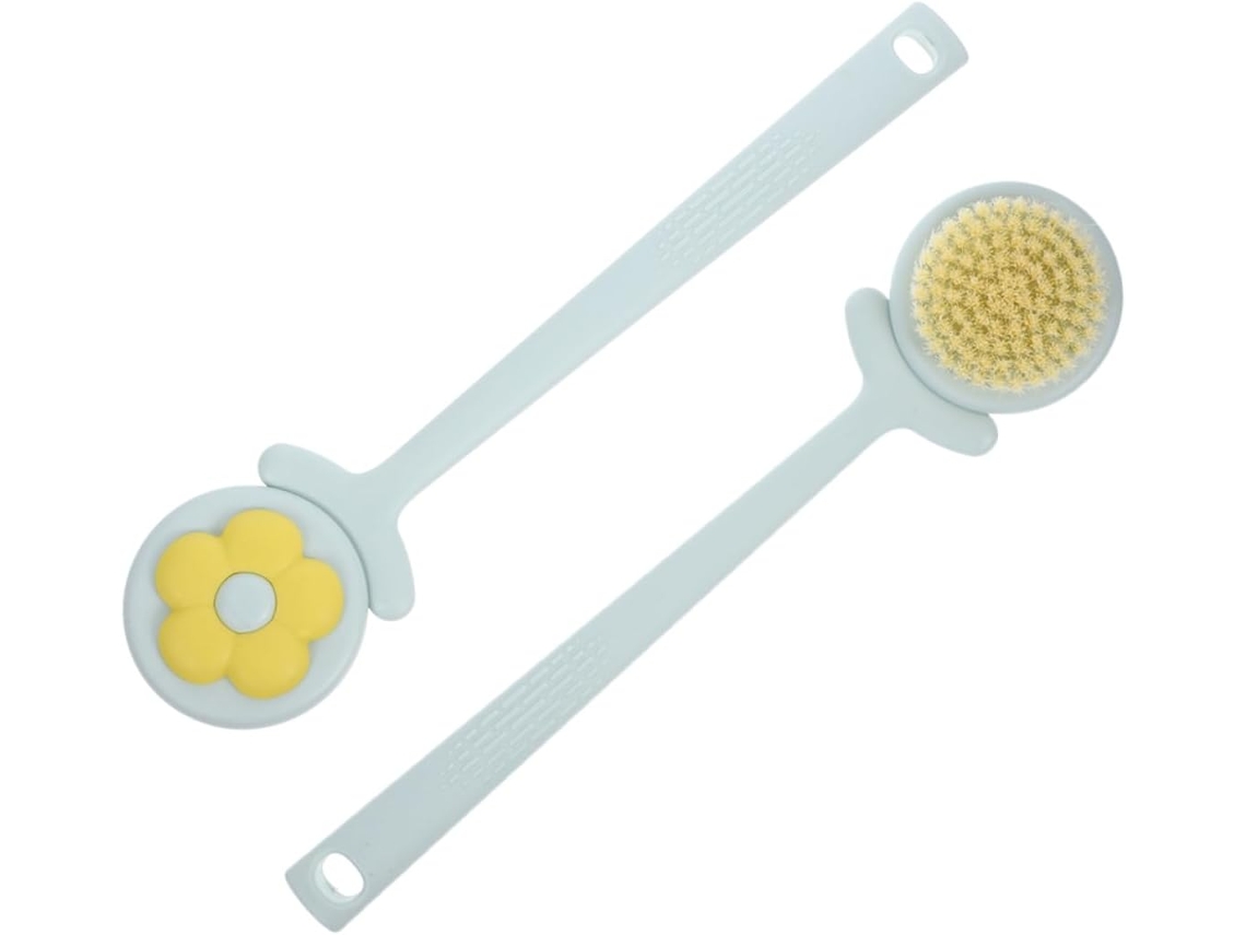 Conjunto De 2 Escovas Banho Veemoon Com Cabo Longo Para Costas E Corpo, Cerdas Macias, Esponja De Banho Para Limpeza