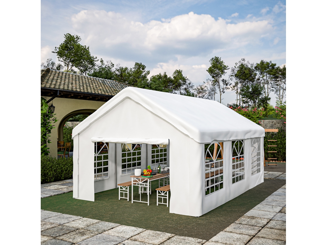 Tenda Garagem 4x6 M Porta Enrolar Removível VELTRIX