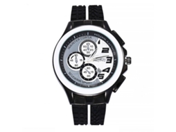 Reloj De Muñeca Redondo De Aleación Con Correa Pu Analógico De Cuarzo Moda (blanco)