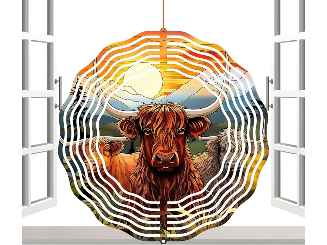 Cata Vento Decorativo | Escultura Decorativa De Vaca Das Terras Altas Cata Vento 3d De Metal Para Gokoco