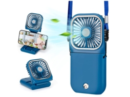 Ventilador Portátil, Mini Ventilador De Mesa Usb Support Para Telefone Recarregável Com Banco 3 Velocidades Design Dobrável Yizhood (azul)