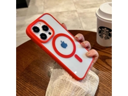 Capa Para Iphone 17 Pro Max, Vermelha, Em Acrílico, Magnética, Transparente E Resistente A Impactos.