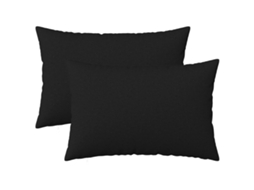 Vidaxl Almofada Com Travesseiro Heerlen 2 Unid. Preto Tecido