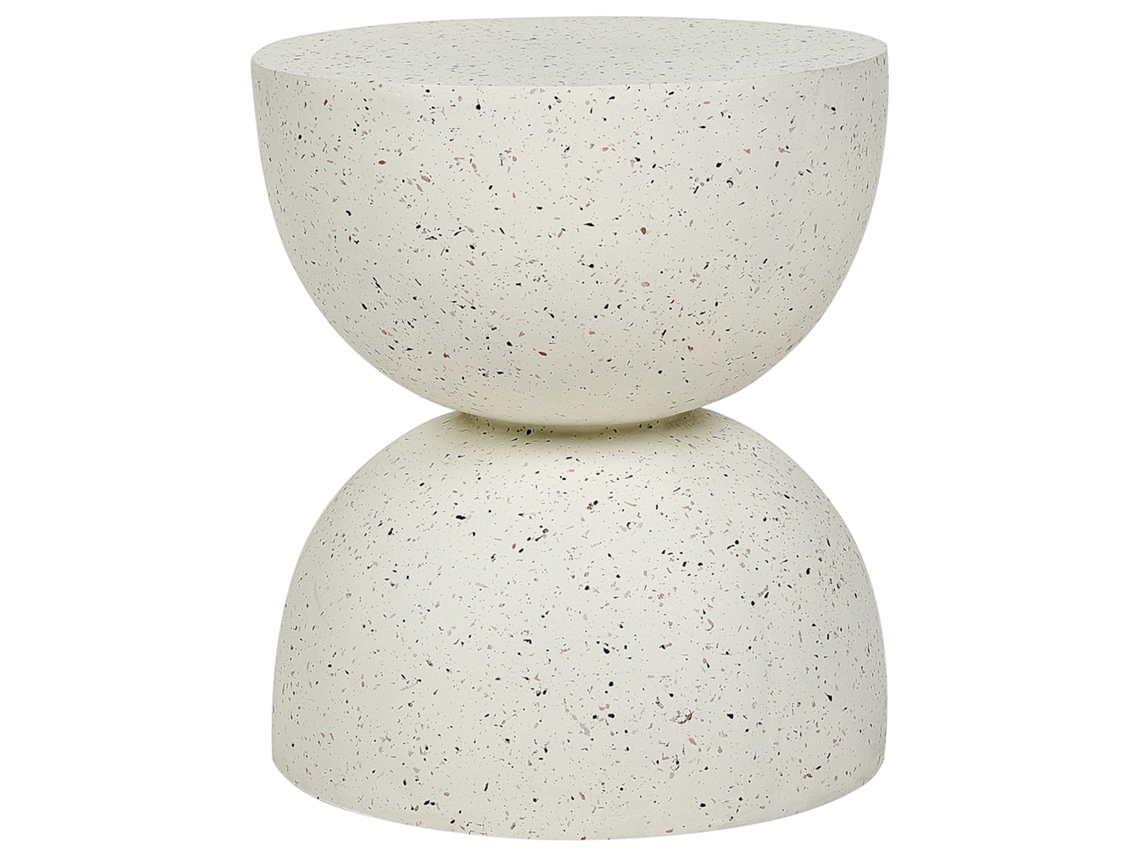 Mesa De Apoio Beliani Caoria De Óxido De Magnésio Branco Creme 40x40x46