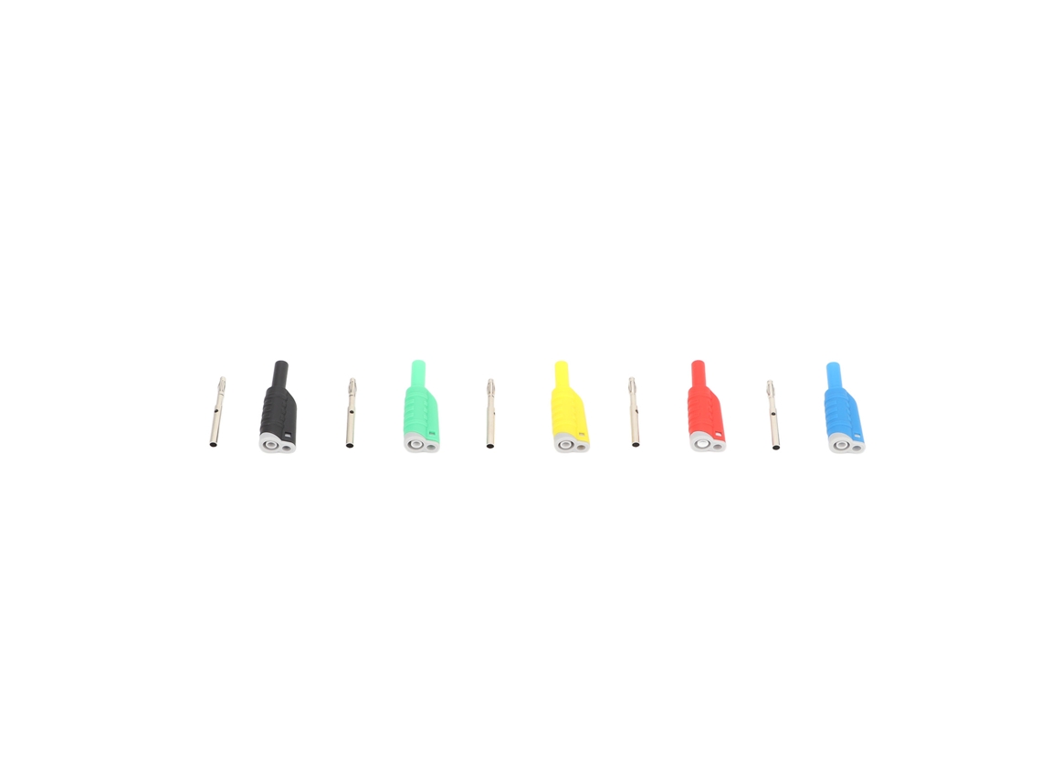 5 Conectores De Clavija Plátano Apilables De 4mm, 5 Colores, Aislados Seguros, 1000v, 25a