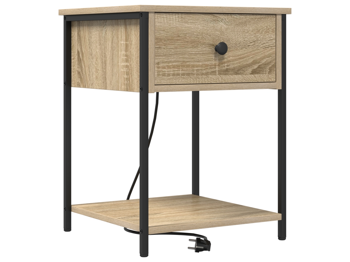 Conjunto 1 Mesa-de-cabeceira Vidaxl Castanho Derivados De Madeira (42 X 41 X 56 Cm)