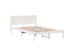 Conjunto 1 Estrutura Da Cama Vidaxl Branco Madeira De Pinho Maciça (120 X 190 Cm)