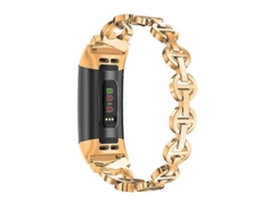 Pulseira de substituição para relógio inteligente Fitbit Charge 3/4 com decoração elegante de strass em metal Ly Ebike