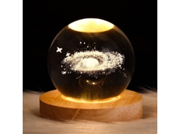 Luz Noturna de Cristal 3d com Base de Madeira Decoração Infantil Sistema Solar