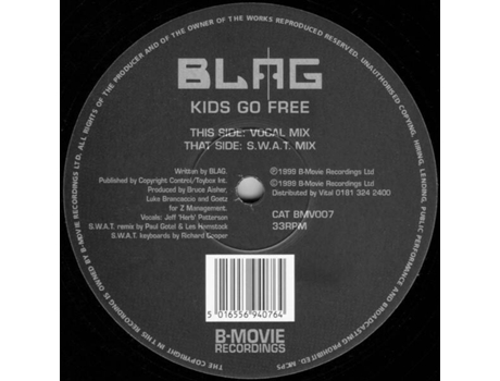 Vinil Kids Go Free B-movie Recordings