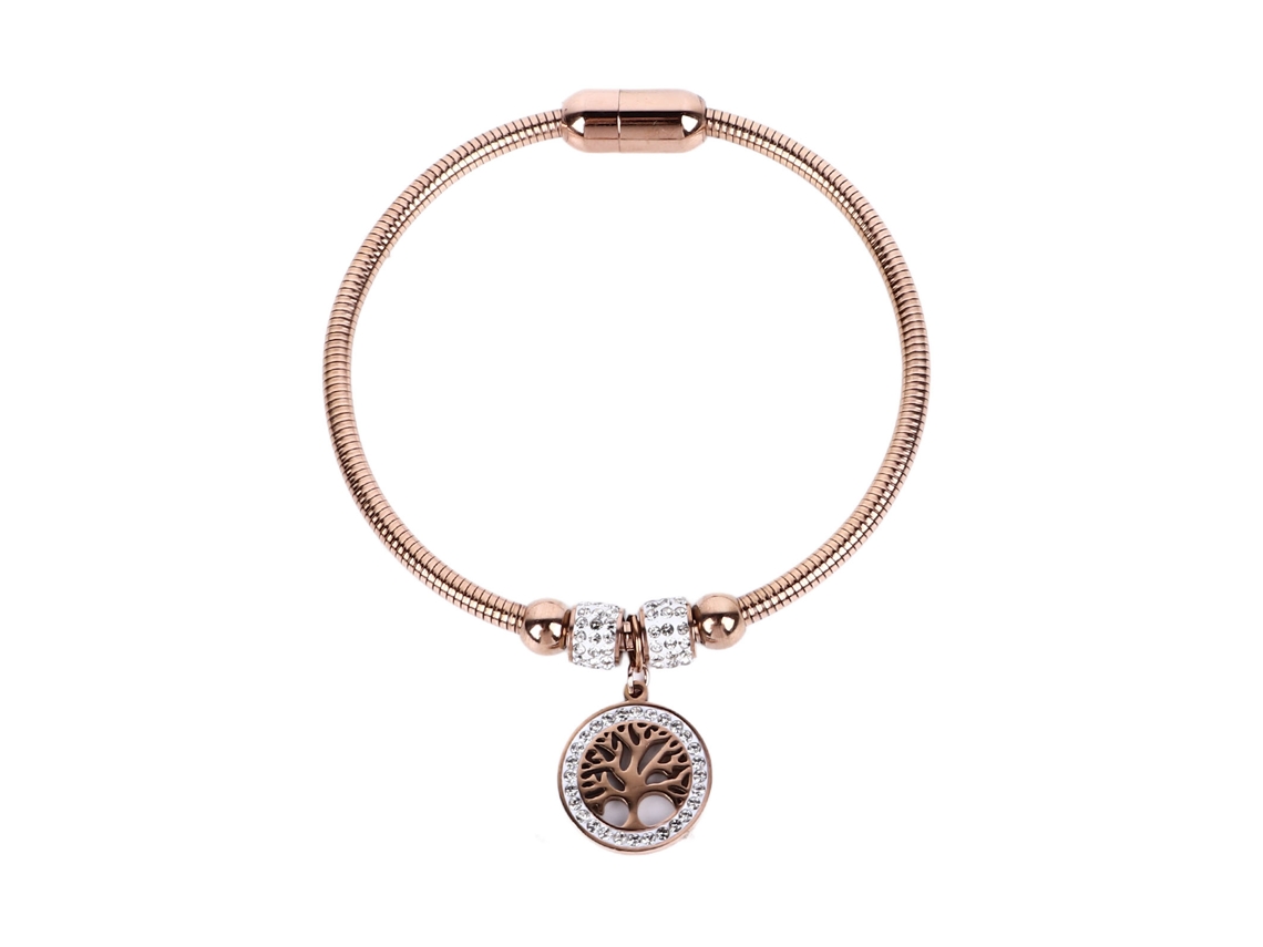 Pulseira Padrão Árvore Da Vida Com Decoração Diamante