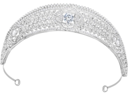 Tiara De Noiva Com Strass Branco, Coroa De Noiva Brilhante, Acessório De Cabelo Elegante