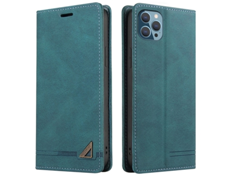 Capa Bloqueio Rfid Para Iphone 15 Pro Gq.utrobe Pele Sintética Azul
