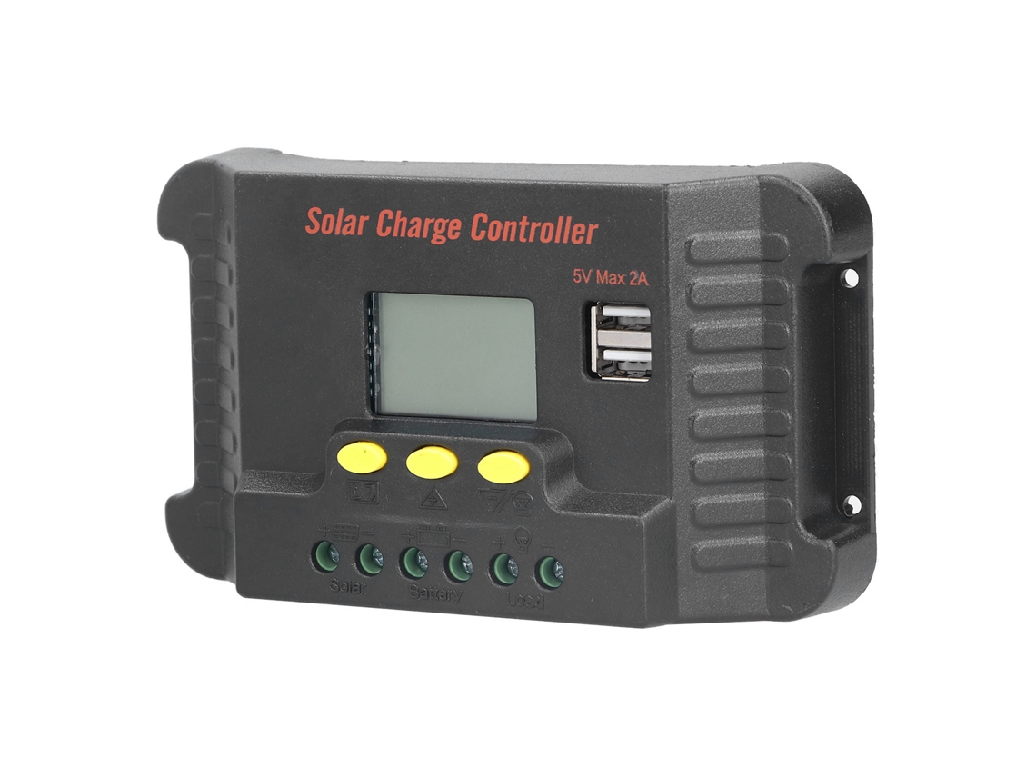 Controlador Solar Lcd Com Carregamento Usb 12/24v 10a