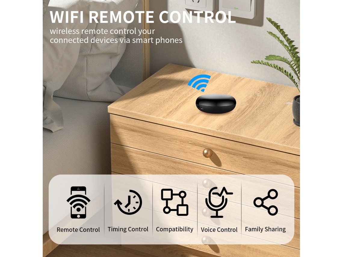 Wifi Smart Ir Remote Control, Smart Voice Control, Compatible With Switchbot/tuya App Eoocoo