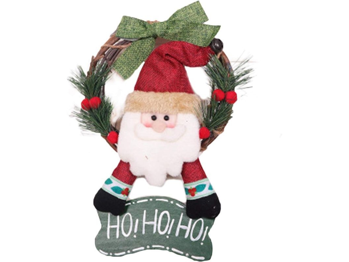 Guirnalda Navideña De 20 Cm Con Muñeco, Adorno De Guirnalda De Rattan Para Navidad, Halloween Y Fiestas