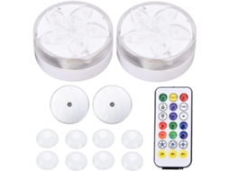Refletor Led Subaquático Piscina Prova Ip68 10 Cores RGB Controle Remoto 21 Teclas À D Água GOKOCO