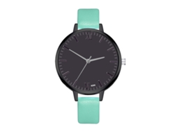 Relógio de Pulso Feminino de Quartzo com Pulseira de Couro Pu Estilo Simples Zhoulianfa (menta)