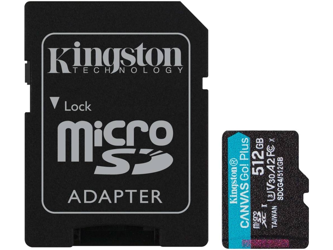 Cartão de Memória KINGSTON Micro MSDXC Canvas Go+ G4 512G +Adaptador