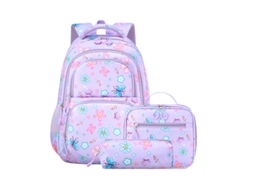 Conjunto De Mochila Impermeável Leve De 3 Peças, Adequado Para Mochilas De Meninas, Conjunto De Mochila De Crianças, Roxo
