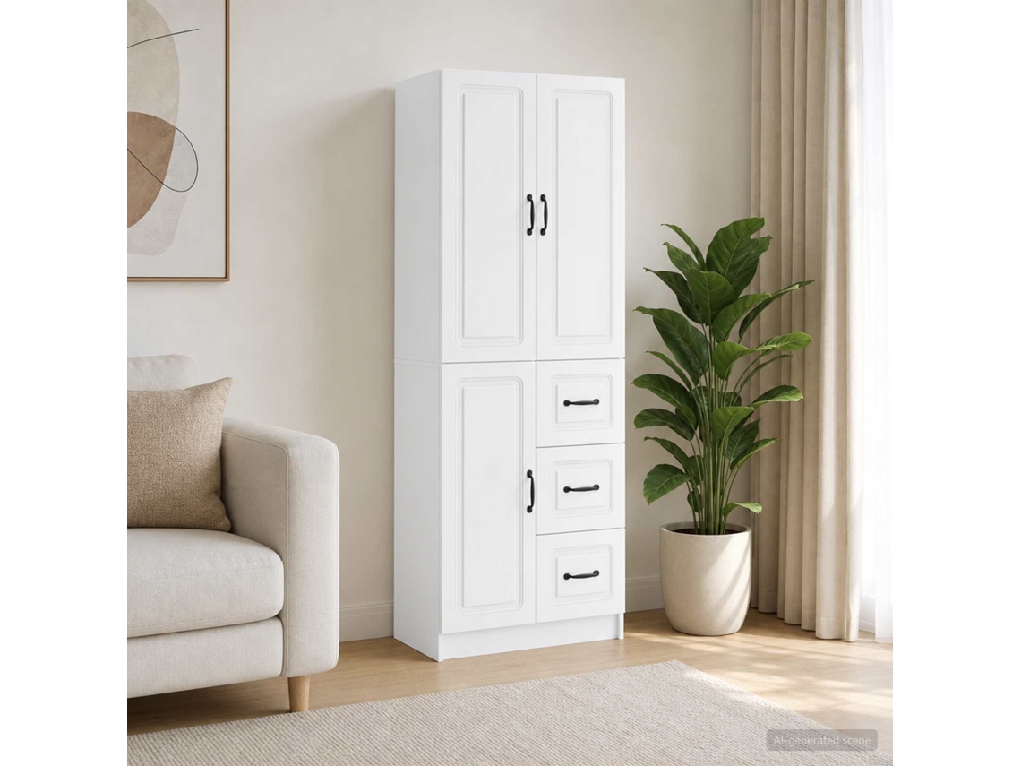 Vidaxl Conjunto De Gabinete 2 Pcs Branco Brilhante
