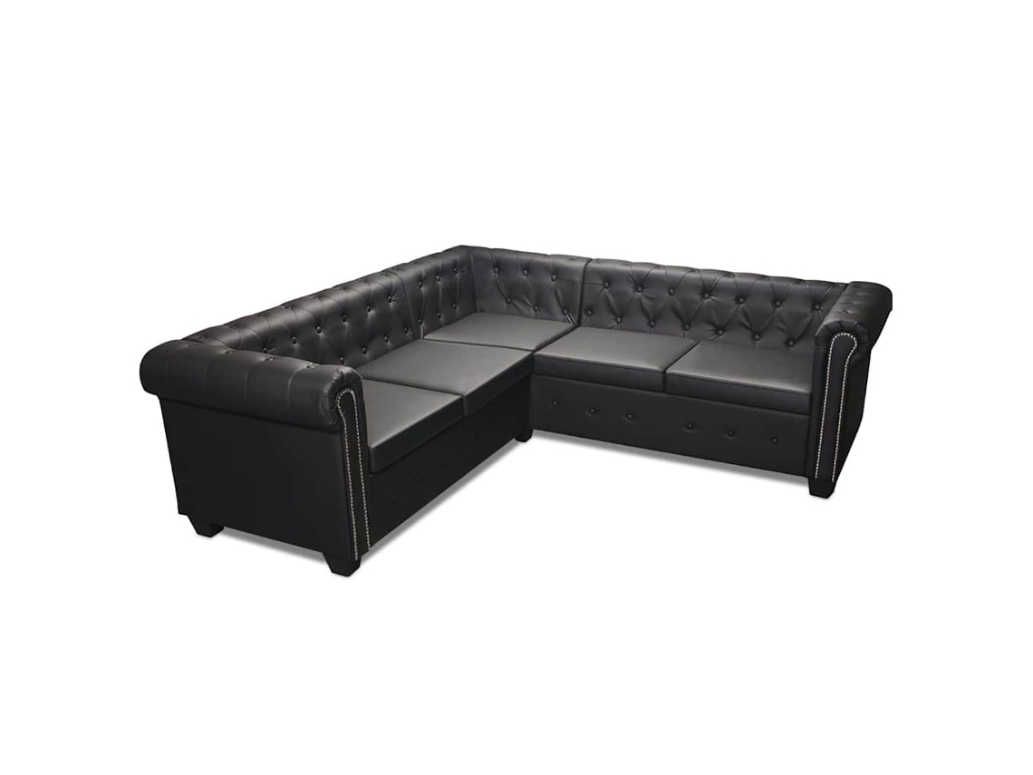 Sofa, Sofas Vidaxl Preto Couro Artificial (n/a)