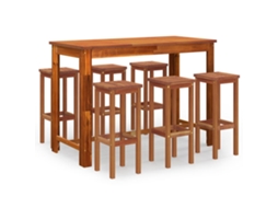 Garden Bar Set, Garden Bar Sets Vidaxl Marrom Madeira De Acácia (mesa Com 150 Cm De Comprimento)