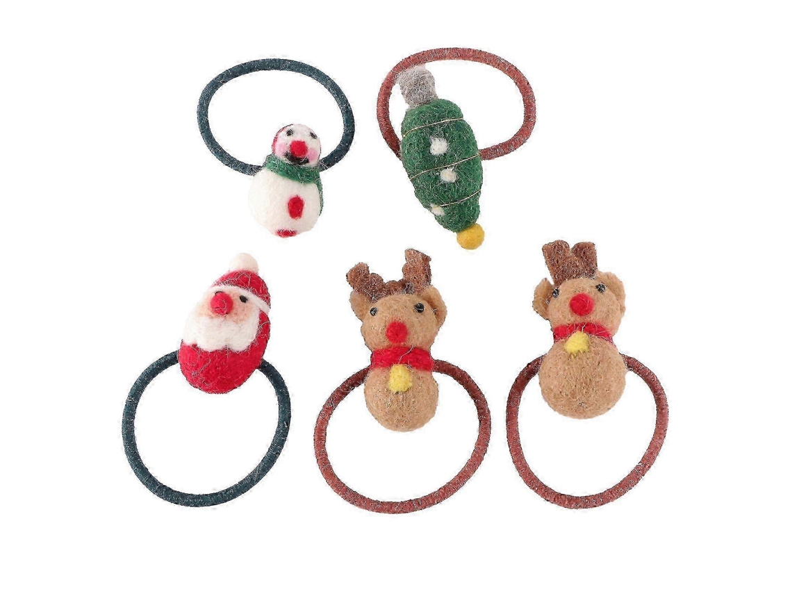 Elásticos De Cabelo De Natal, 5 Unidades