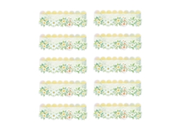 10 folhas de adesivos pet renda romântica, flores, scrapbooking, decoração | S/MARCA