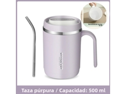 (roxo) Caneca De Café Portátil Com Tampa E Canudo, 500ml, Material Pp, À Prova De Vazamentos.
