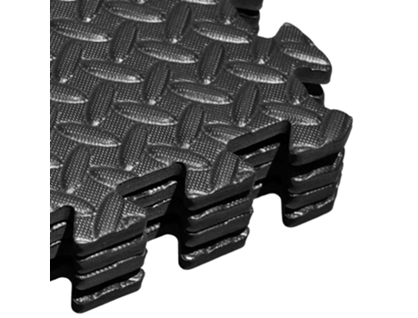 4 Pcs Mandorlato Preto Quebra-Cabeça Tapete 60X60X1 para Crianças Jogo de Ginástica Interior DIVINA HOME