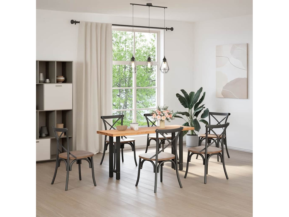 Pés De Mesa De Console Pretos 2 Peças 38x(72-73) Cm Aço