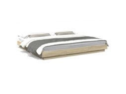 Estrutura Cama com Luzes Led Derivados Madeira Carvalho Sonoma MAISON EXCLUSIVE