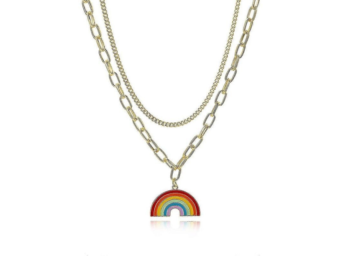2026 collarcillo com Pingente Arco íris Doce e Fashion para Festa Joiaria de Moda