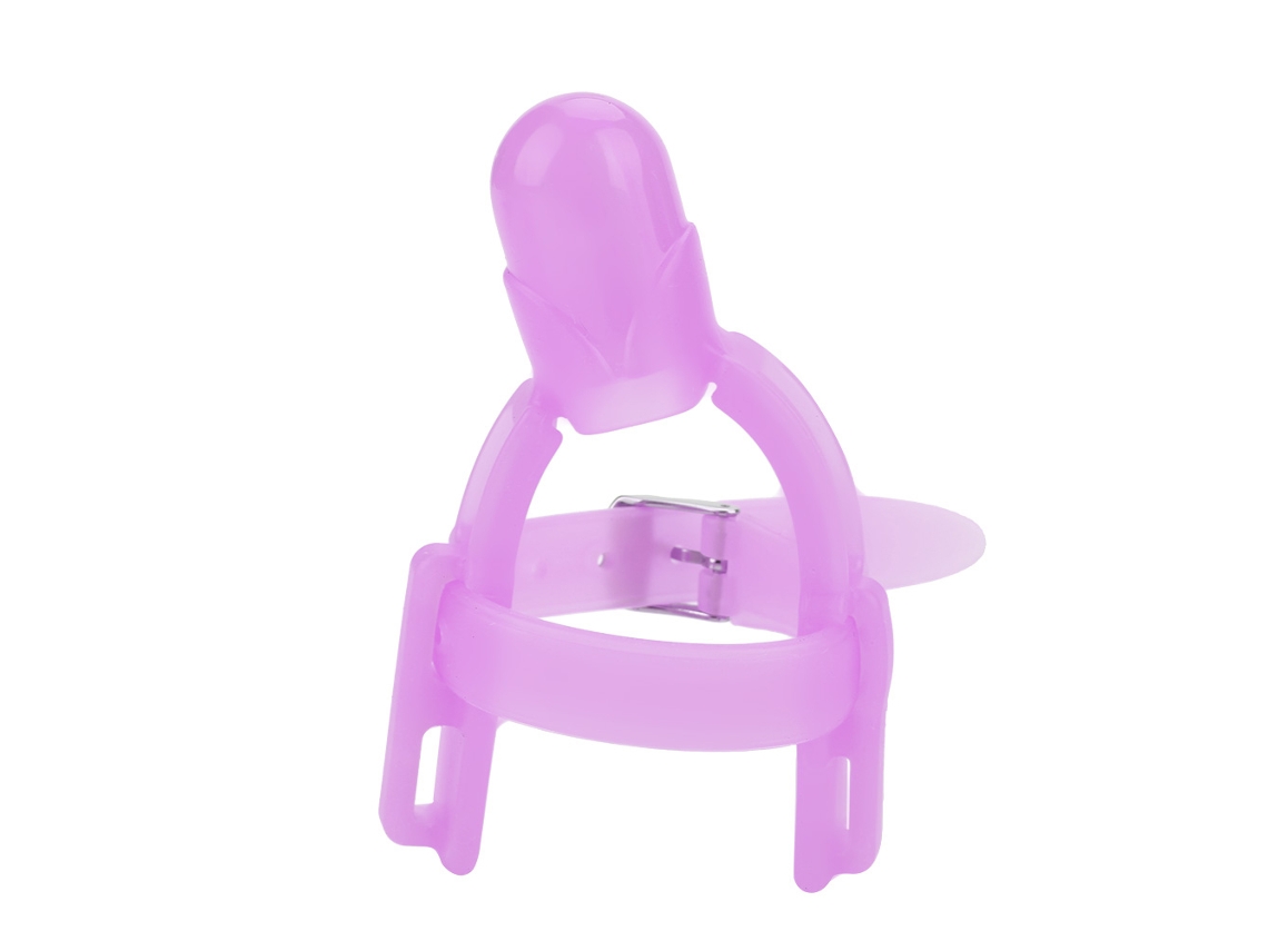 Mali protetor de Polegar Ajustável Silicone Anti mordida para Bebês 12m+ (roxo)