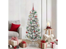 Vidaxl Árvore De Natal Articulada Artificial Verde E Branco 150 Cm