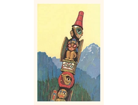 Livro Vintage Journal Totem Pole And Mountains De Found Image Press (inglês)