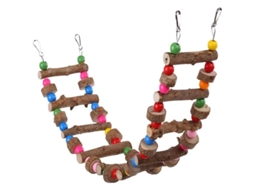 2026 escalera Colgante de Madera para Loros Juguete Masticable Accesorio de Jaula de Aves Colorido