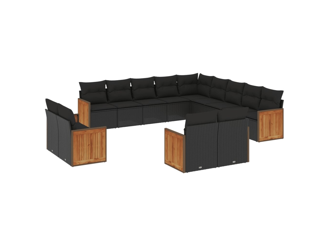 Garden Sofa Set, Garden Sofa Sets Vidaxl Preto Rattan / Vime (n/a)