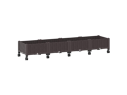 Conjunto 1 Vaso De Jardim Vidaxl Castanho Polipropileno (160 X 40 X 29 Cm)