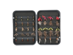 Fly Fishing Flies Set (for Chub Andbass, Bionic Insect Lures) 40-piece Mixed Color Feather Hooks Lures Fishhooks Bubble Wrap Packaging