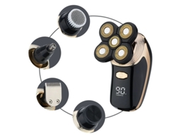 Compatível Kit de Barbeador Elétrico Lk 5800, 5 Lâminas Flutuantes + 4 Acessórios, Ideal para Calvície e Cuidados Faciais, Usb Recarregável STELASPLEN