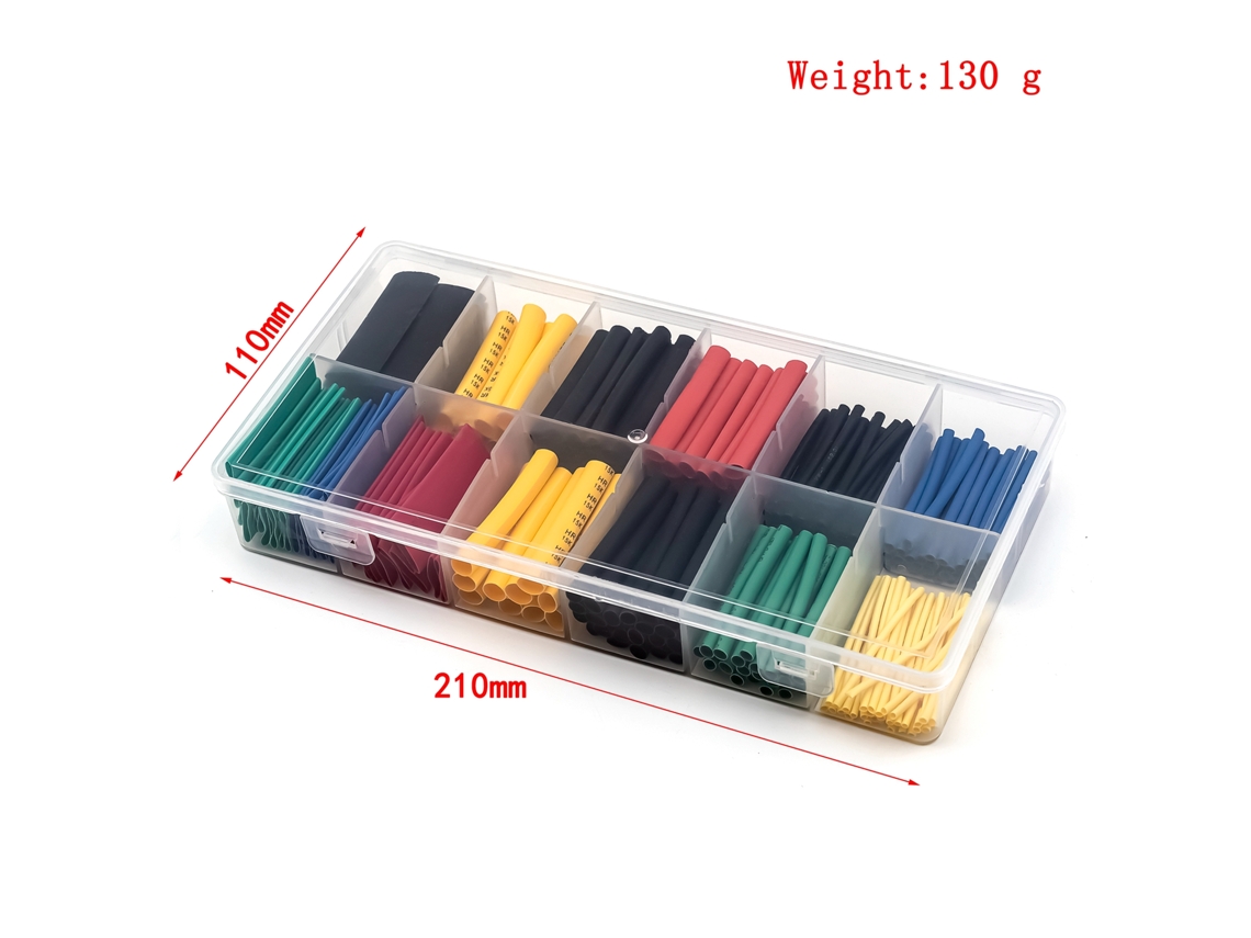 280pcs Tubo Termorretrátil Kit Isolamento Elétrico Cabo Fio Conexão Insuflável Resistente Ao Calor