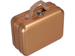 Caixa Armazenamento Vazia Folha Flandres Dourada 185x136x85 Tampa Metal Escritório Decorativo Multifuncional GOKOCO